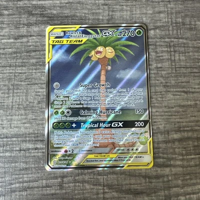 Pokémon TCG Rowlet & Alolan Exeggutor Tag Team GX Unified Minds 215/236 NM - Image 1 of 4