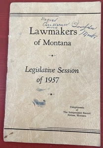 Lawmakers of Montana Legislative Session of 1957 SIGNED by 130+ Politicians Etc - Picture 1 of 24