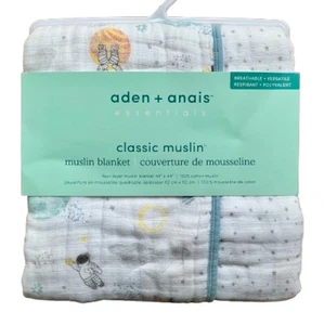 Manta bebé recién nacido muselina 100 % algodón diseño exploradores espaciales Aden + Anais - Imagen 1 de 8
