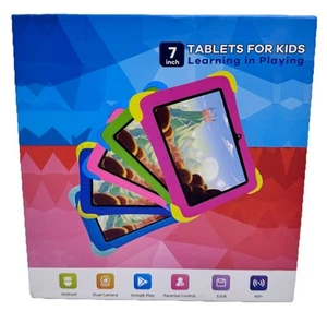 7 inch Tablets For Kids Learning Touchscreen -Bundle Parental Controls Wi-Fi NEW - Picture 1 of 8