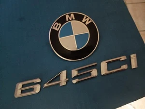 Genuine BMW E63 E64 Chrome Trunk Lid 645Ci Emblem Badge Logo OEM USED Set - Picture 1 of 6