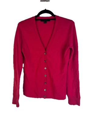 Cárdigan suéter rosa vintage Y2K Express para mujer mediano suave cachemir cuello en V Foto 1 de 4