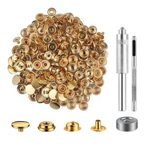 200 Pieces (50 Sets) Leather Snap and Fastener Kit Tool 5/8 Inches (15mm) for... - Picture 1 of 7