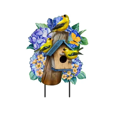 Arte metálico de jilgueros y hortensia Briarwood Lane Foto 1 de 3