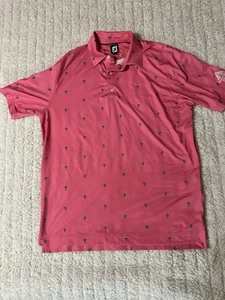 FootJoy Shirt Mens Large Polo Cactus Pink Golf Tennis Performance Knit Saguaro - Picture 1 of 17