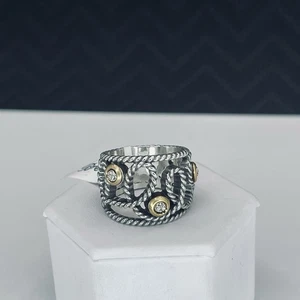 Anillo Brighton Yalta Hello Sunshine Cuerda Banda Cristal Plata Oro Acentos Talla 7 - Imagen 1 de 13