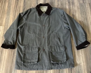 Vintage Eddie Bauer Scheunenmantel Herren 2XL Salbei Cord Freizeit Outdoor Klassisch LESEN - Bild 1 von 12