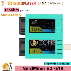 156Kh/s NerdMiner V2 S19 Plus Bitcoin Solo Miner BTC Crypto Lotto Mining Machine - Picture 1 of 7