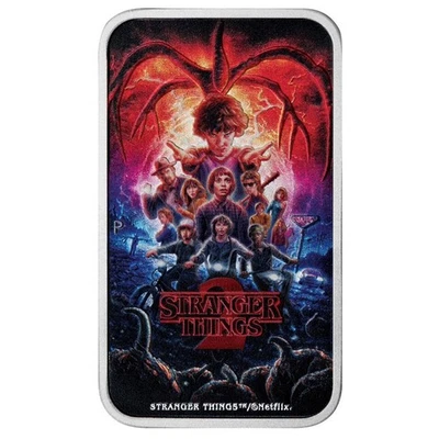 Stranger Things Season 2 2026 $1 1 oz Silver Coloured Coin  Tuvalu  Perth Mint - Image 1 of 4