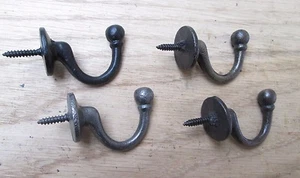CAST IRON SCREW IN BALL END HOOK CUP KEY CURTAIN TIE BACK HANGING HOOK - Picture 1 of 1