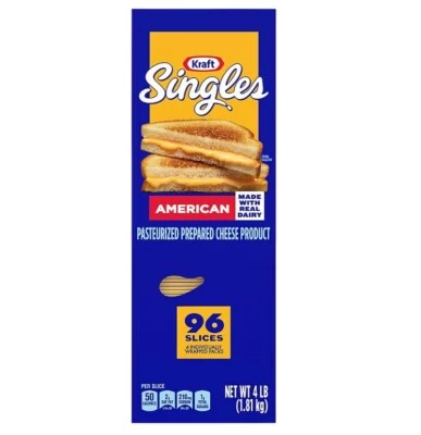 Kraft Singles American Cheese Slices, Yellow 96 ct. - 4 lbs. - Image 1 of 2