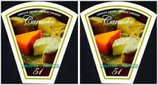 2x CANADA 2006 CANADIAN WINE & CHEESE MINT FV FACE $1.02 MNH STAMP BOOKLET LOT
