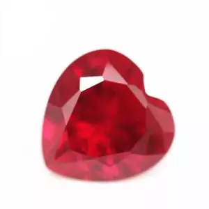 Imitation Ruby AAA Rated Lab Created Synthetic Heart Shape Gemstone 3mm to 10mm - Picture 1 of 23