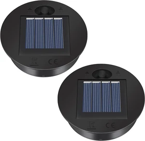 2 Pack Solar Lights Replacement Top - 7 Lumens LED Solar Panel Lantern Lid Light - Picture 1 of 12