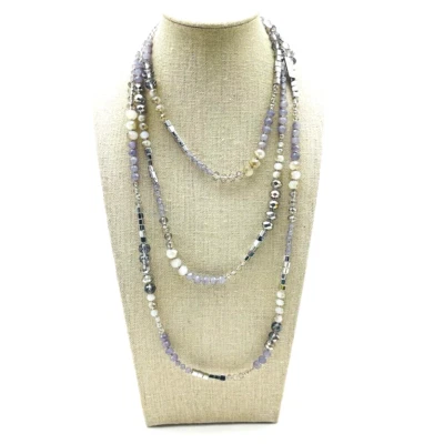 Collar de cuentas THE LIMITED de un solo hilo tono plata cuentas día a noche Foto 1 de 4