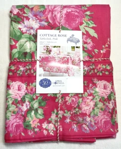APRIL CORNELL TISCHDECKE COTTAGE ROSE ROSA 60 X 84 100 % BAUMWOLLE SITZE 6-8 NEU IN VERPACKUNG - Bild 1 von 2