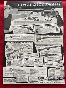 Vintage 1959 Print Ad Golden State Arms Corp. Smith & Wesson .45 Long Colt Ad - Bild 1 von 7