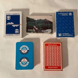Vintage Lot 5 Souvenir Playing Decks *52 Cards ea. Set* Amtrak/Western Airlines - Picture 1 of 17