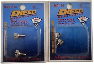 Lot of 2 Diesel 360-114 Brass 4mm Thread CB Radio Replacement Knobs - Pack of 2 - Picture 1 of 4
