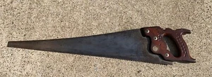 Vintage Atkins Antique Tool Hand Saw 29” Farm Ranch Embellished Carved Wood Usa - Picture 1 of 18