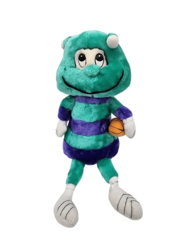 Charlotte Hornets NBA Plush Teal & Purple Vintage 1995 Hugo the Hornet Mascot Cover