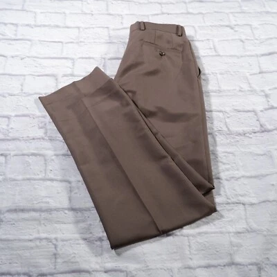 J.Ferrar Modern Fit Brown Flat Front Polyester Mens dress Pants 32x32 - Image 1 of 4