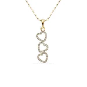 Drei-Herz-Familienanhänger aus Gelb-, Weiß-, Roségold in 8/14/18K PARGOLD - Bild 1 von 25