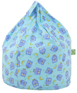 Großer blauer Eulensitzsack für Erwachsene/Teenager in Größe mit Bohnen von Bean Lazy - Bild 1 von 1