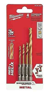 MILWAUKEE Impact Drill Bit Set 4 pc Titanium Multi-Material CHN 48-89-4644 - Picture 1 of 1
