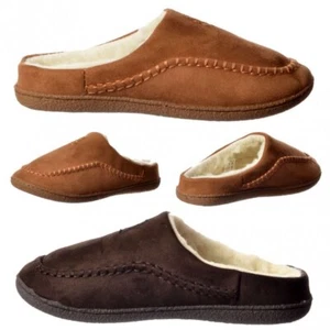 Herren Luxus Warm Fleecefell Strapaziersohle Slipper Maultier Hausschuhe - Bild 1 von 9