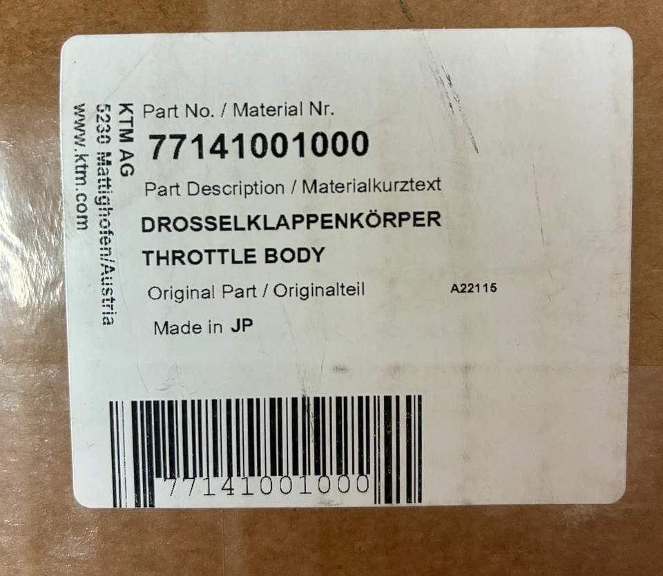 Keihin Throttle Body - KTM/Husqvarna/Husaberg - 77141001000 - Image 1 of 4