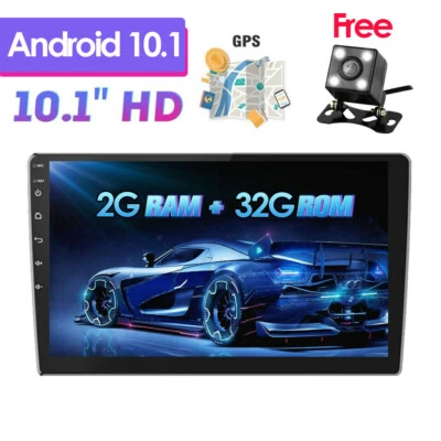 2Din 10.1" Android 10 Car Stereo Radio GPS Navi WiFi 2+32GB + Camera Mirrorlink - Image 1 of 4