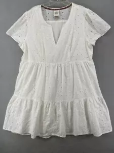 Knox Rose Dress Sz XXL White Eyelet Slip Boho Festival Beachy Flowy Cottagecore - Picture 1 of 11