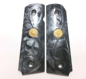 Grips Custom Colt 1911 Full Size Black Clones Resin Springfield Handmade Kimber - Picture 1 of 1