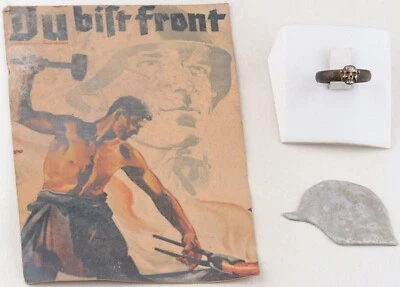 德国明信片 二战徽章 二战 骷髅骨 戒指 军事 WW1 头盔 第一次世界大战 奖 — 第 1/4 张图片