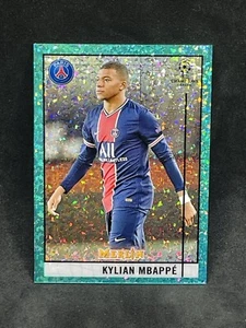 2020 Topps Chrom Merlin UCL Aqua Speckle Refraktor/175 #100 Kylian Mbappe PSG - Bild 1 von 2
