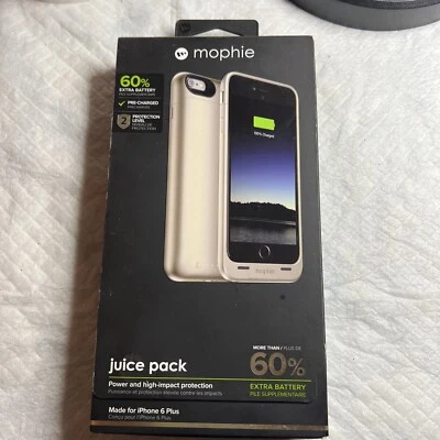 NEW Gold MOPHIE JUICE PACK PLUS EXTERNAL BATTERY CASE FOR APPLE IPHONE 6 & 6s - Image 1 of 4