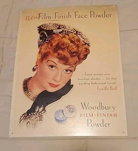 Lucille Ball Woodbury Film-Finish Pulver hinzufügen Blech 12" x 16" Vintage Blechschild - Bild 1 von 7