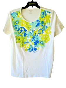 Top de punto floral de algodón para dama talla XL (16-18) NUEVO - Imagen 1 de 1
