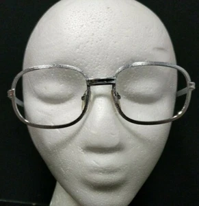 1X Tonos Vintage Gafas Gafas Gafas Texturizadas Plateadas Clásicas Marcos Cuadrados - Imagen 1 de 8