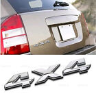 Silver 4X4 Four-Wheel Drive Emblem Badge Tailgate Sticker Car SUV Accessories