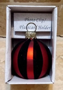 Fotoclip Tischkartenhalter Weihnachten Urlaub Schreibtisch rot/schwarz Ornament (1,5" klein) - Bild 1 von 5