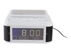 Silvercrest Bluetooth Alarm Clock Radio With Wireless Charger White Lcd Display