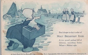 Comida para desayuno de malta - Malted Cereals Co. - Burlington, Vermont - litografía sin publicar - Imagen 1 de 3
