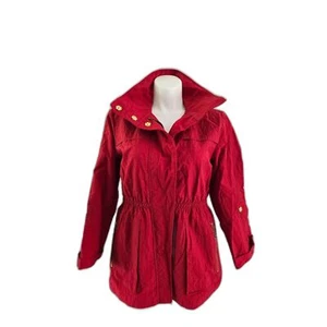 Anorak Vintage Raincoat Women Large Red Versatile Sleeves - Picture 1 of 11