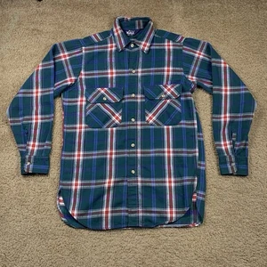 Camisa De Colección Años 90 Woolrich Para Hombres Manga Larga Mediana Franela Abotonada Informal Preppy - Imagen 1 de 7