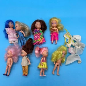 Muñecas vintage Wish World Kids de Kenner - Lote de 8 mini muñecas posables de los años 80 - Imagen 1 de 10
