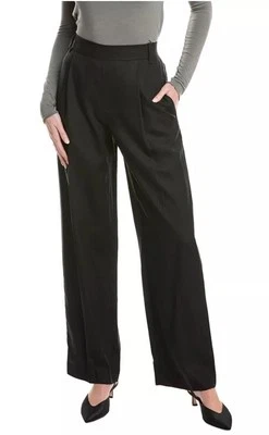 $395 VINCE Women’s Solid Straight Leg Pant - Black- Size Large - NEW - Image 1 of 3