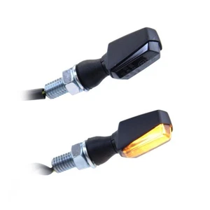 LED Blinker Vision schwarz getönt Motorrad Harley Old School Chopper Cafe Racer - Picture 1 of 4