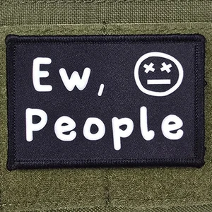 Ew, People Patch Moral Tactical Meme Military Army USA Flag Hook & Loop 3x2 - Picture 1 of 8